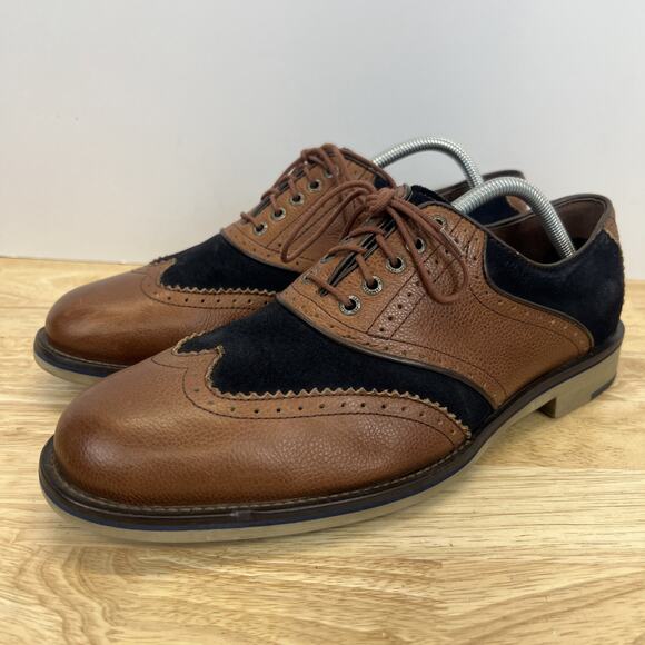Mens Johnston & Murphy Wingtip Brogue Brown Blue Dress Derby Shoes Size 10.5 M main image 13